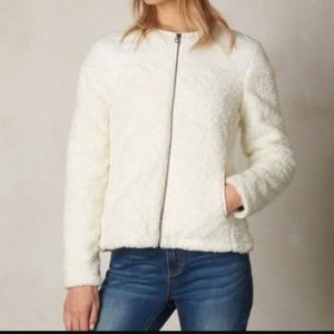 Prana Cream Good Luxe Sherpa Zip Jacket Size Medium